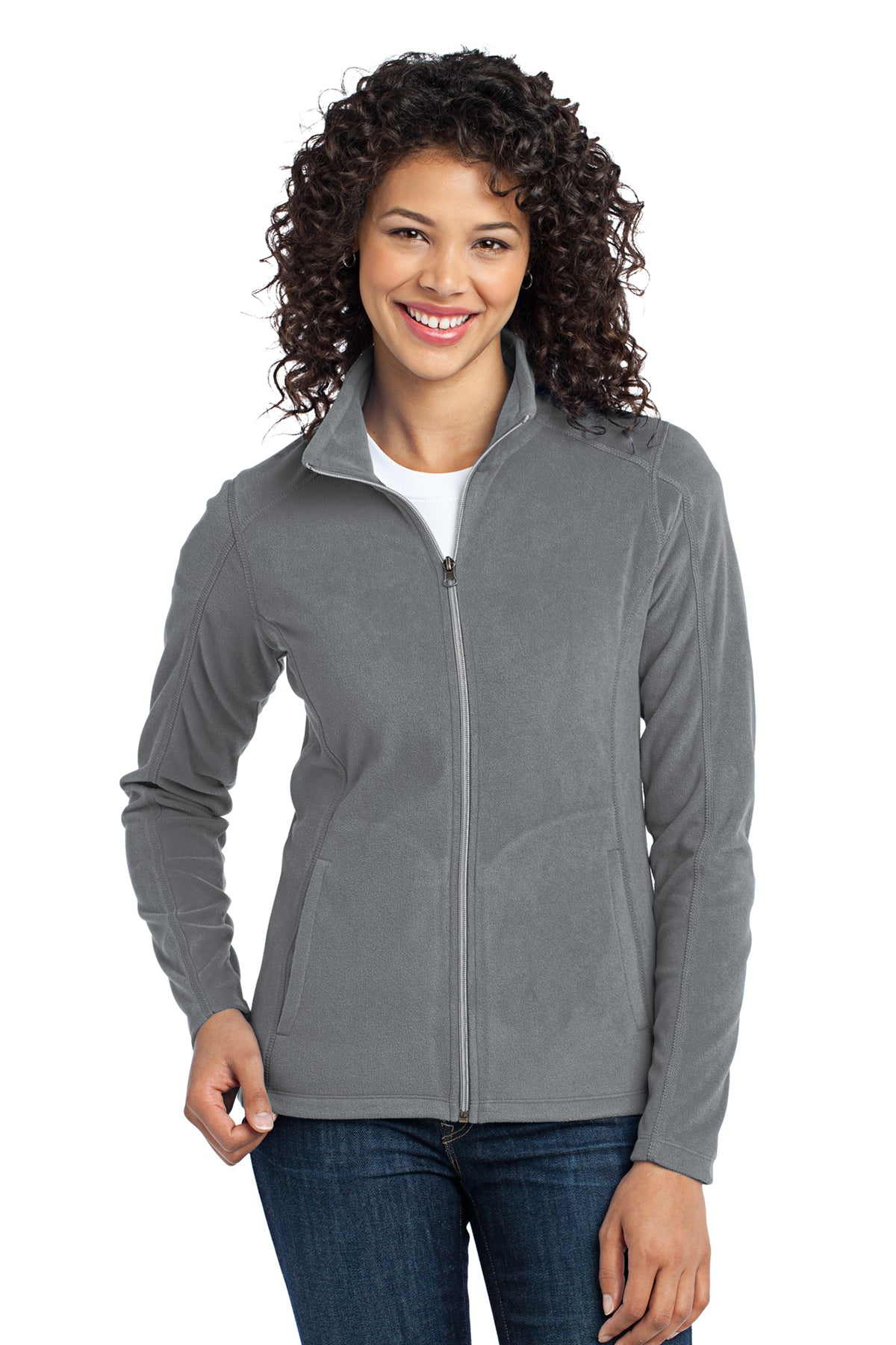 Port Authority L223 Women's Microfleece Zip Jacket Pearl Grey