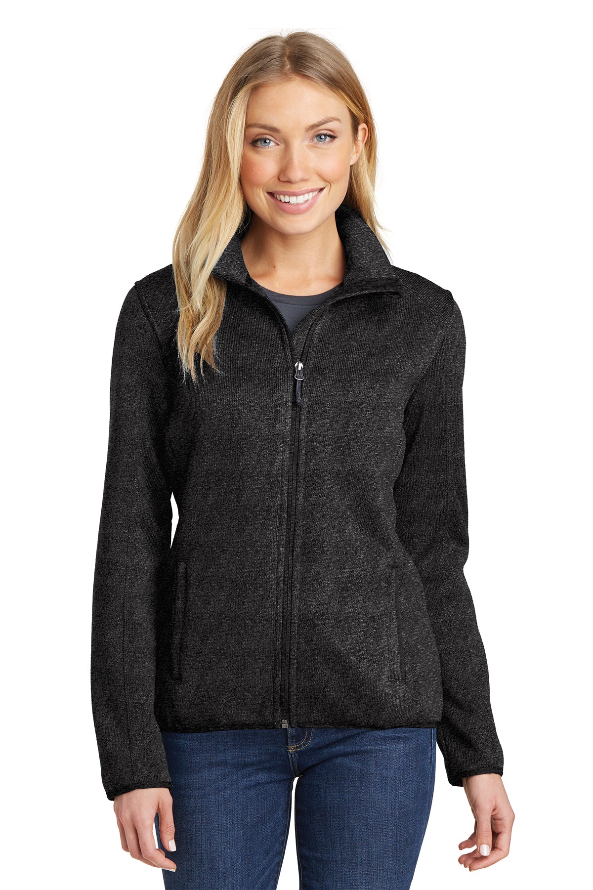 PA L232 Women's Sweater Fleece Jacket Black 