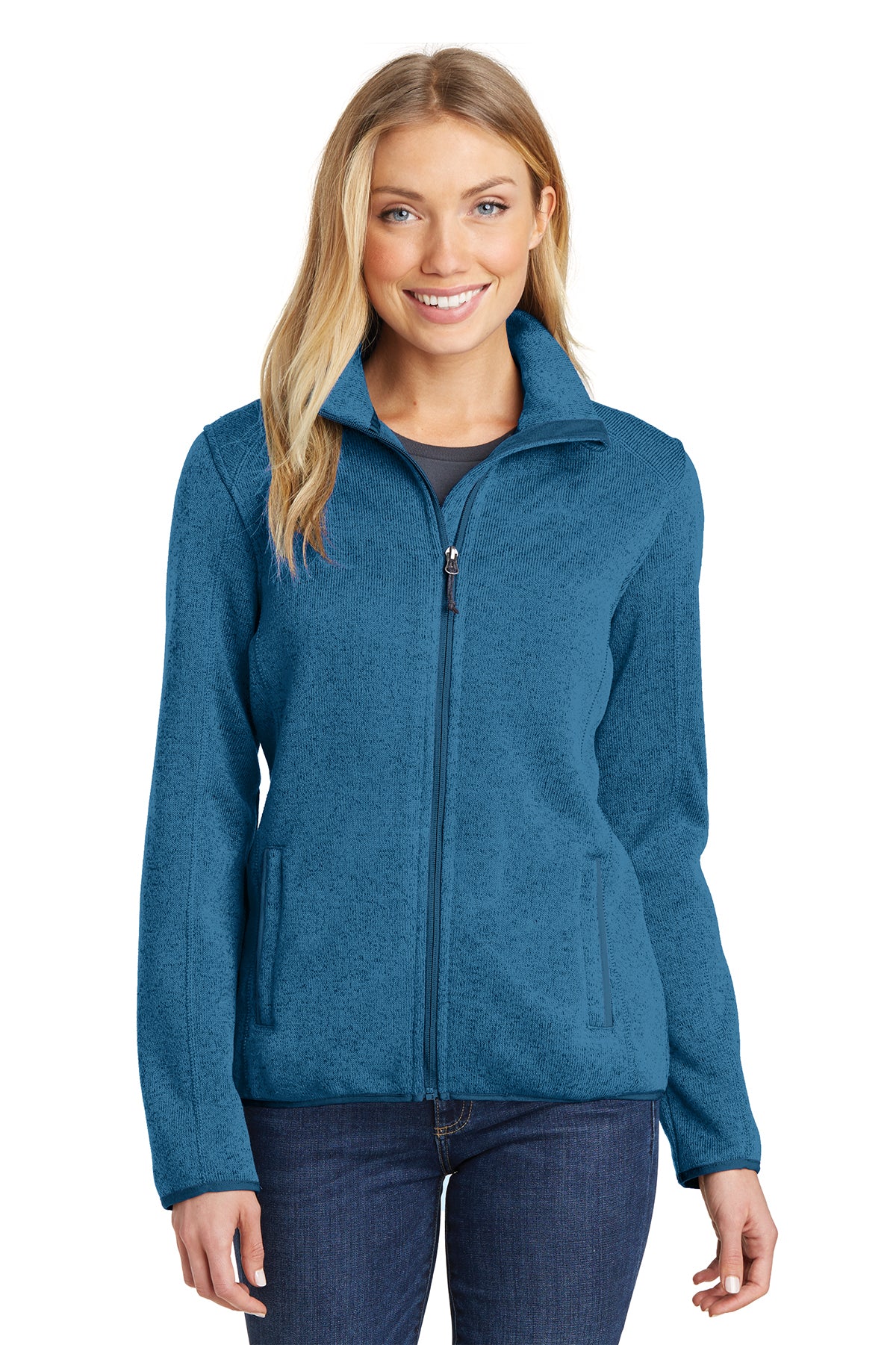 PA L232 Women's Sweater Fleece Jacket Med Blue