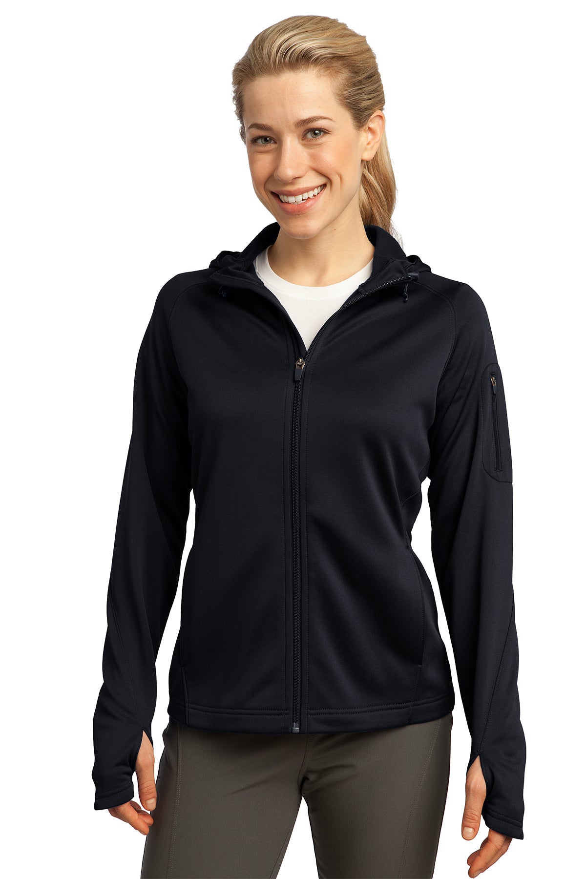 Sport-Tek L248 Women's Tech Fleece Hoodie Black