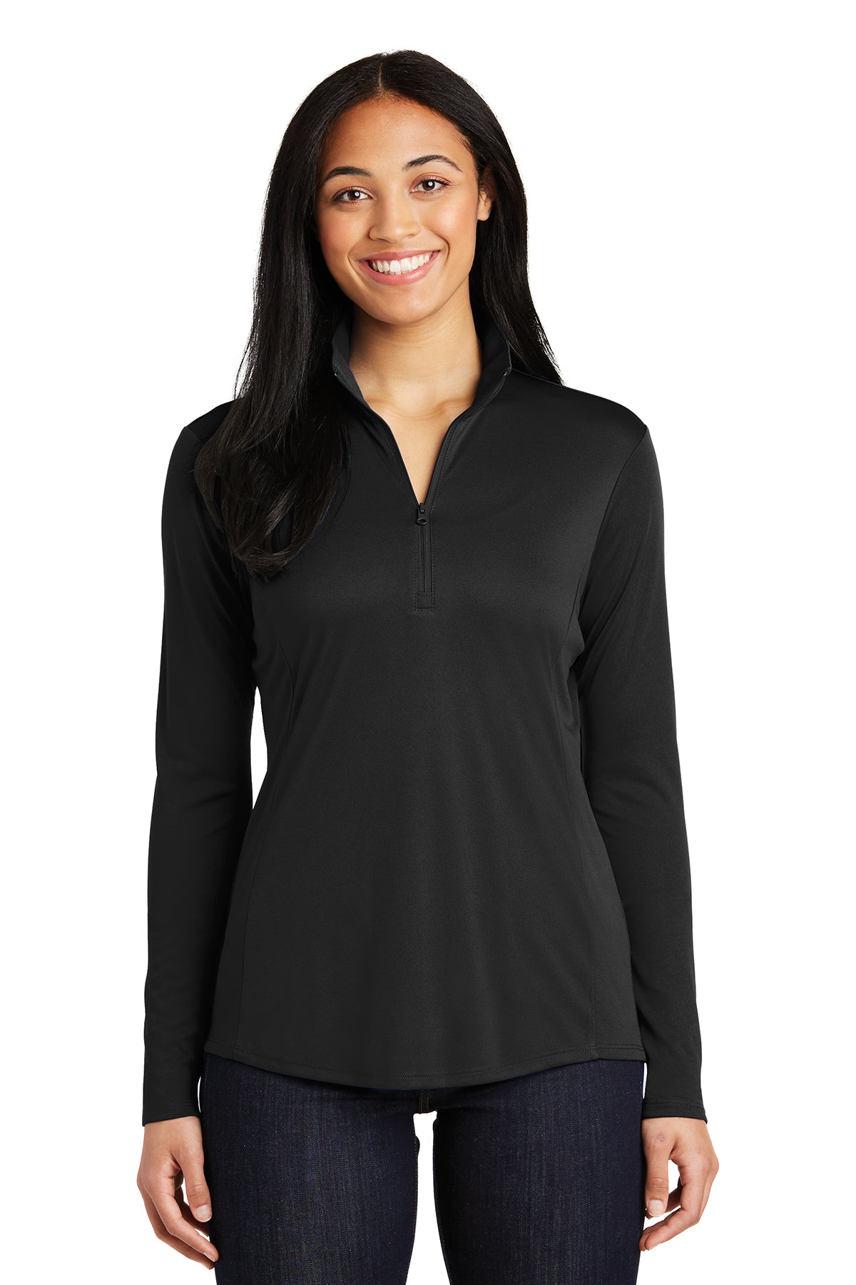 Sport-Tek LST357 Women's 1/4 zip Pullover Black