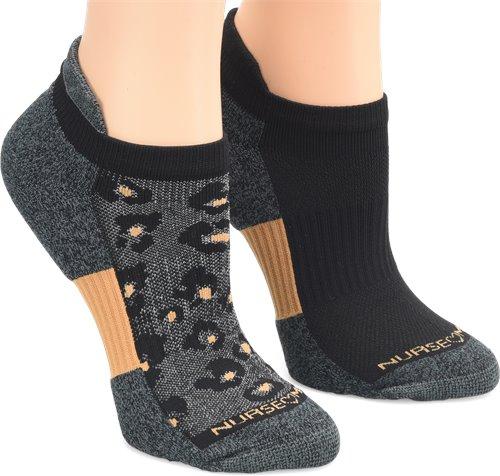 NurseMates Anklet Compression Socks - Leopard
