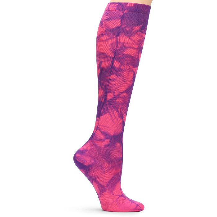 NurseMates Compression Socks - Tie Die Pink