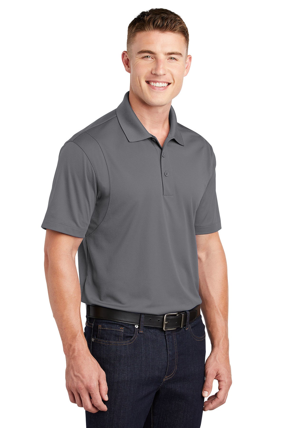 Sport-Tek ST650 Men's Micropique Polo Grey Concrete