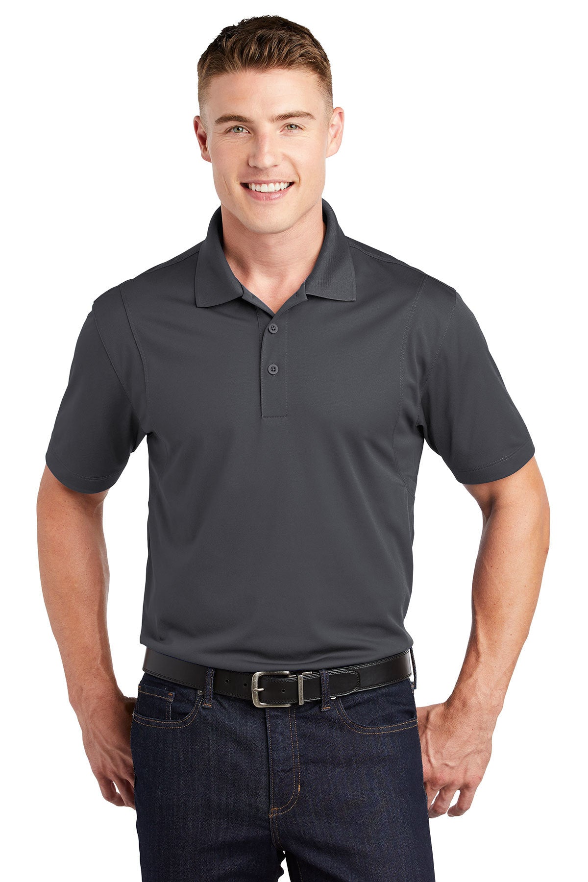 Sport-Tek ST650 Men's Micropique Polo Iron Grey