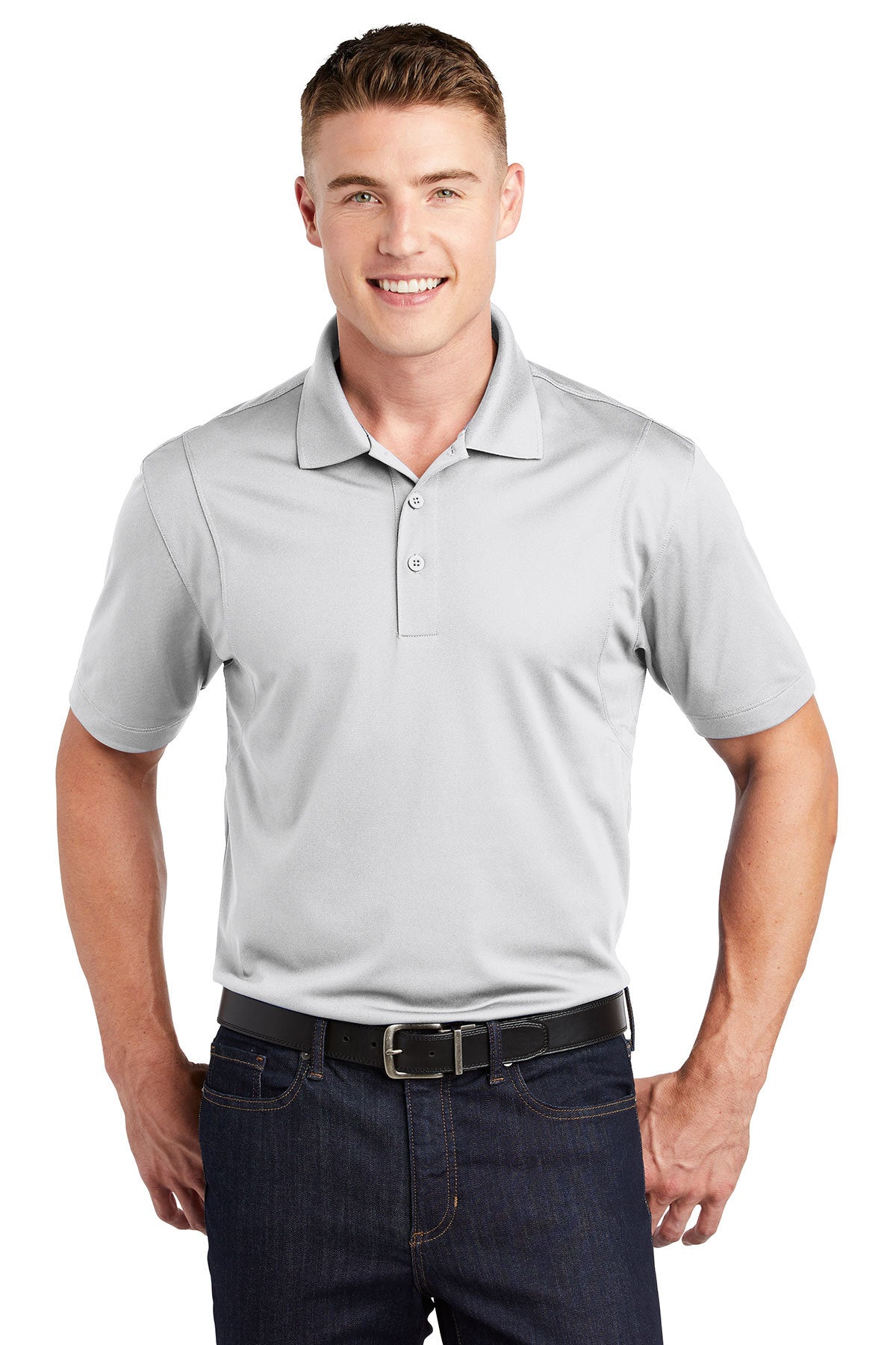 Sport-Tek ST650 Men's Micropique Polo White 