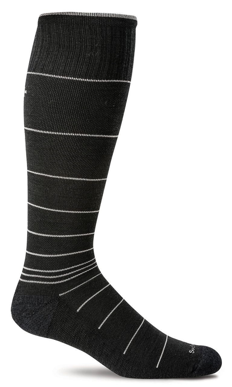 Sockwell Men's Moderate Compression Sock Circulator Black Stripe