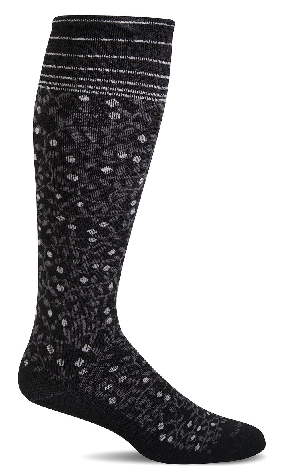 Sockwell Women's FIRM Compression Socks New Leaf Black 