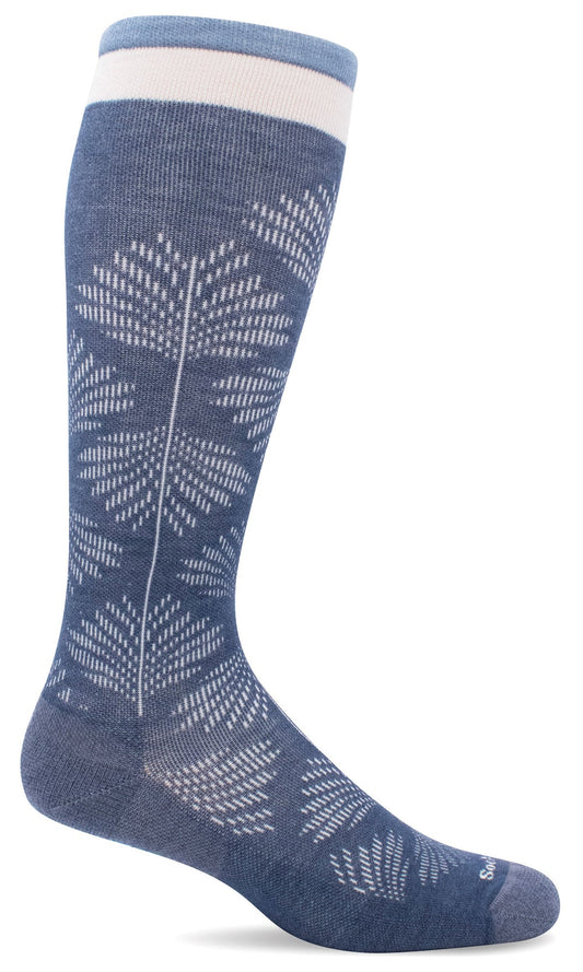 Sockwell Women's Compression Socks - WIDE CALF floral denim