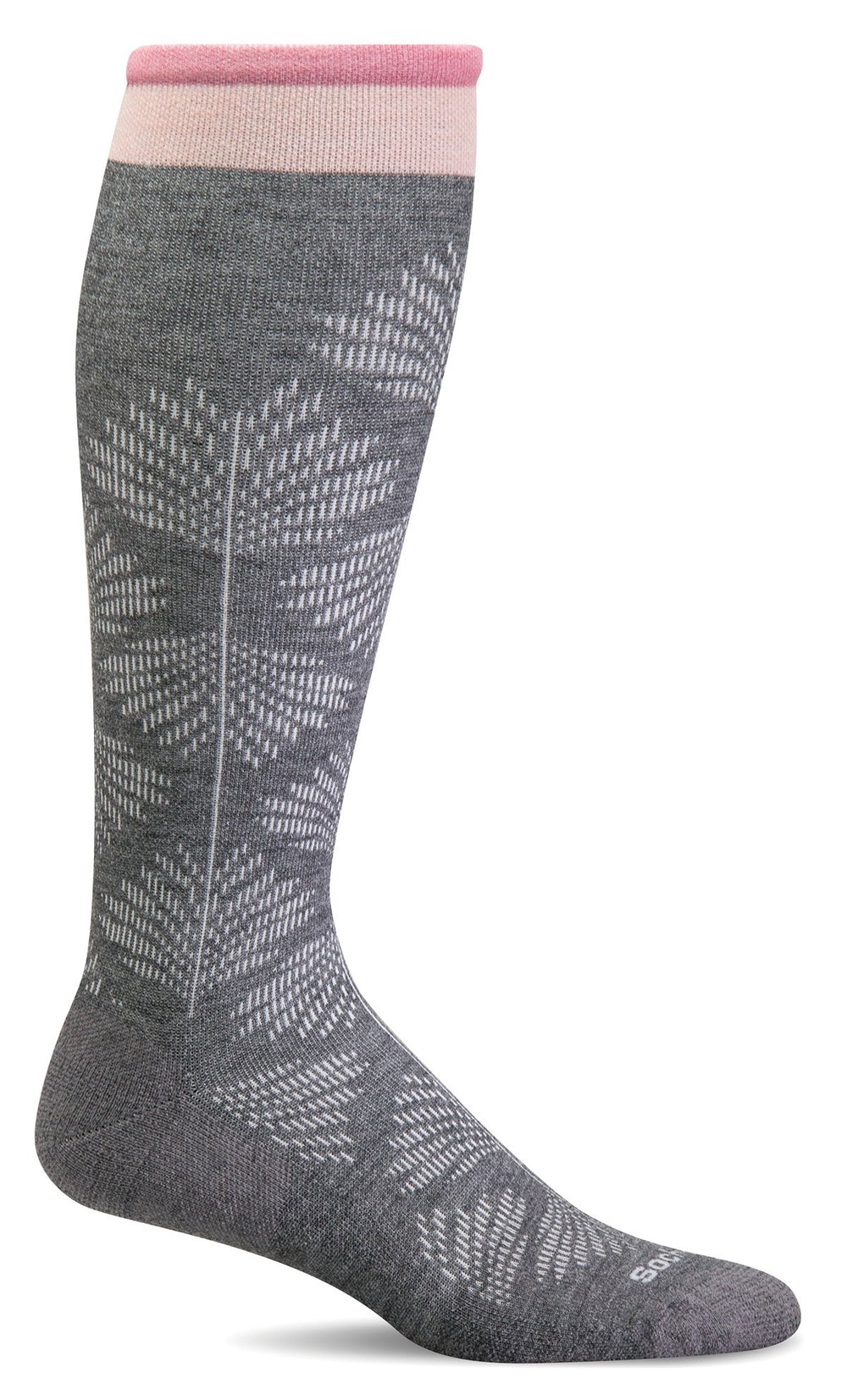Sockwell Women's Compression Socks - WIDE CALF floral charcoal