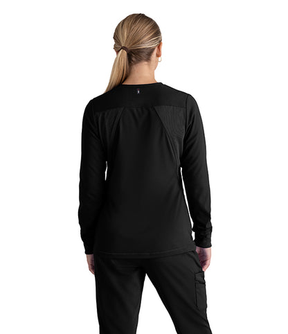 Barco Grey's Anatomy +SpandexStretch GRSW873 Zip Front Jacket Black Back