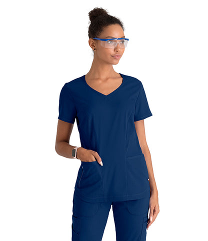 Grey's Anatomy by Barco GRST124 Carly Sporty Neck Scrub Top Navy