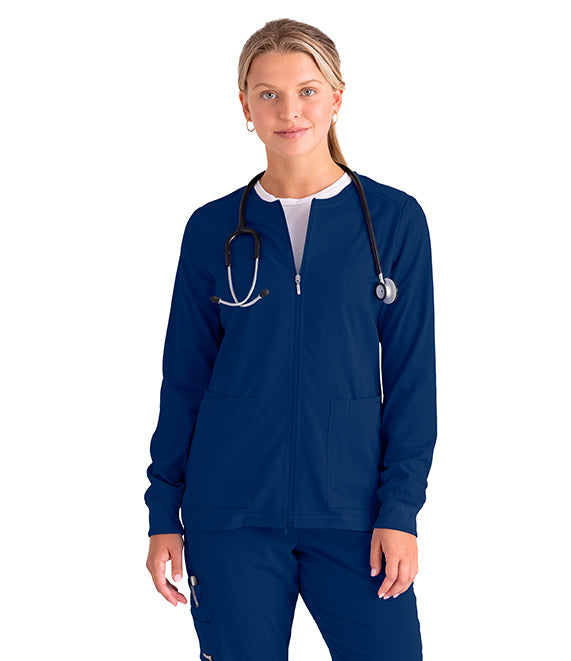 Barco Grey's Anatomy +SpandexStretch GRSW873 Zip Front Jacket Navy