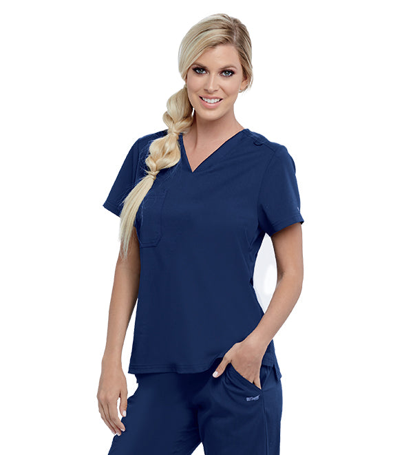 Barco Grey's Anatomy GVST028 Women's Tuck In V-Neck Top navy