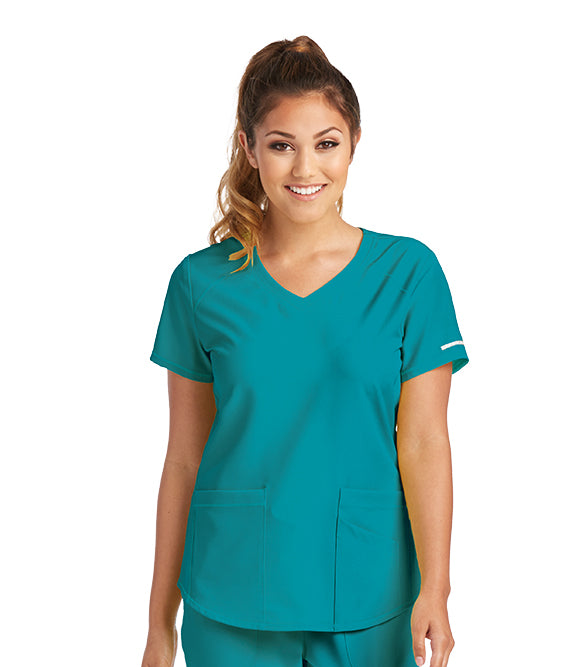 Skechers by Barco SK101 Vitality Women's V-Neck Top Teal