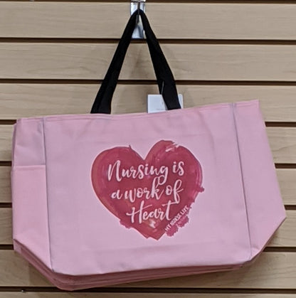 Nurse Life Tote Bag Pink Work of HEart